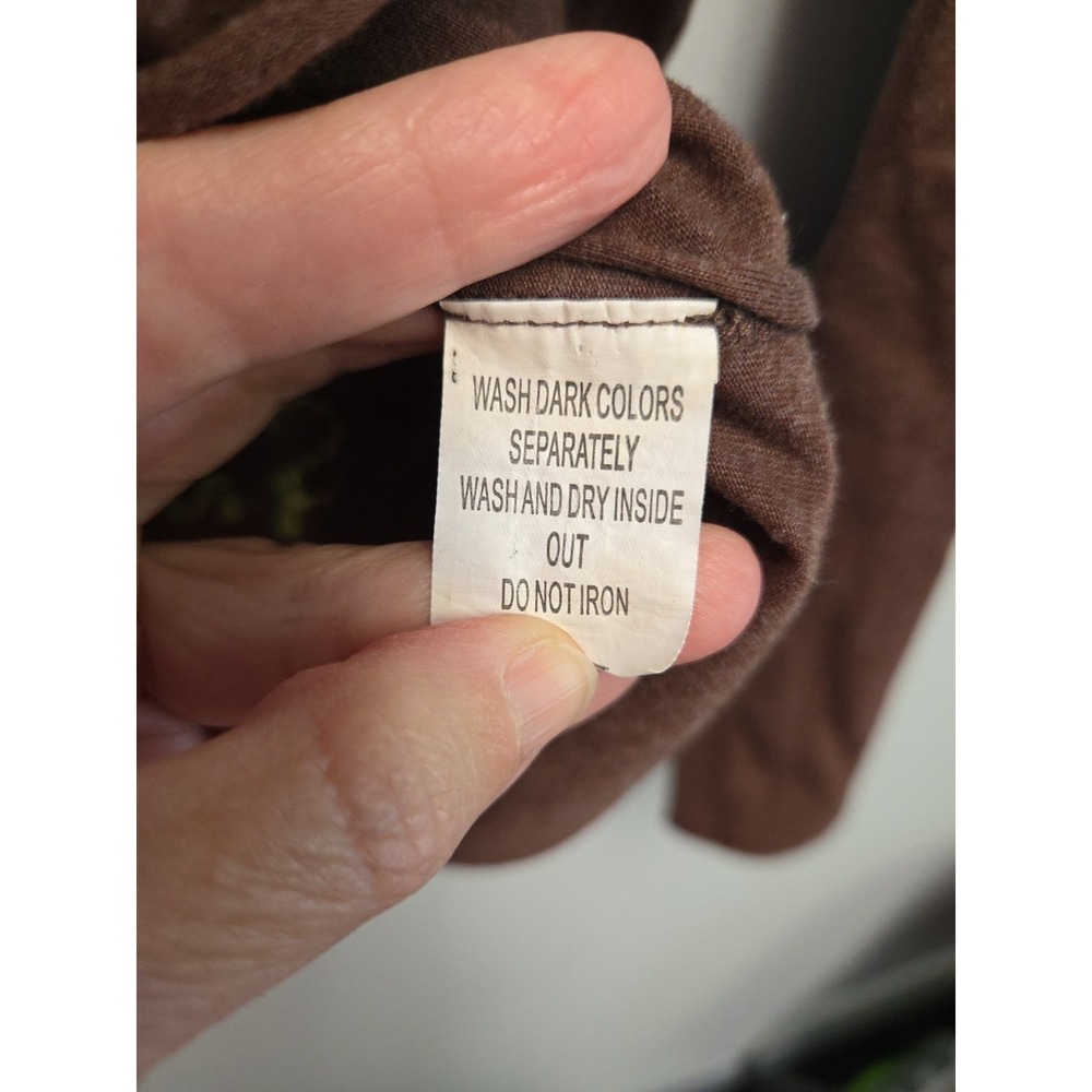 Joystick Johnny Was Roses Floral Hand Embroidered Top Sz M T-shirt Brown Boho - Picture 8 of 13